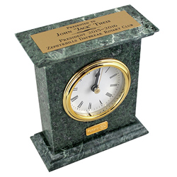 Rotary Heavy Green Marble Mantel Clock